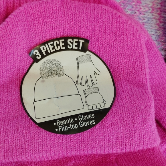 Hasbro Pink and Blue Kids Hat and Gloves Set - Picture 2 of 5